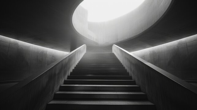 A set of stairs in a classic black and white photograph, suitable for use as a background or to add vintage flair