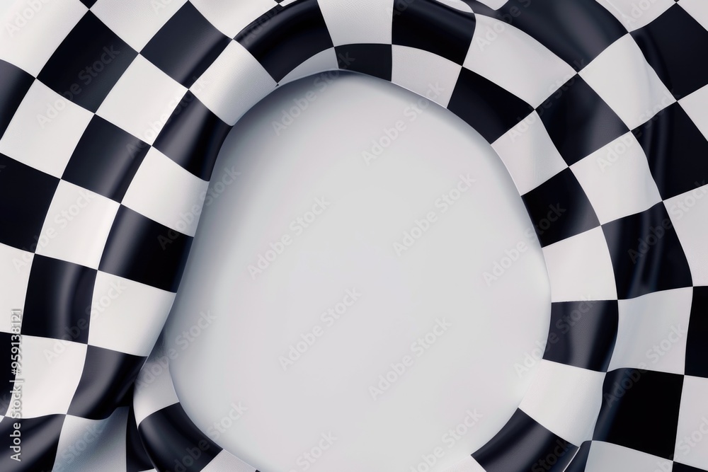 Aufkleber A simple design featuring a black and white checkered background with a circular shape