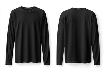 Black long sleeve tshirt mockup isolated created with Generative AI