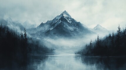 Obraz premium Majestic Misty Mountain Landscape