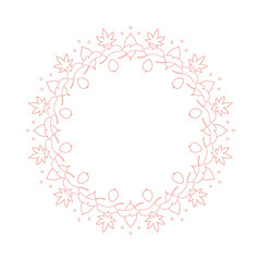 紅葉やイチョウ、木の実をモチーフにした秋の飾り枠。高級感のある囲みのデザイン