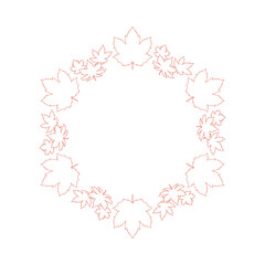 紅葉やイチョウ、木の実をモチーフにした秋の飾り枠。高級感のある囲みのデザイン