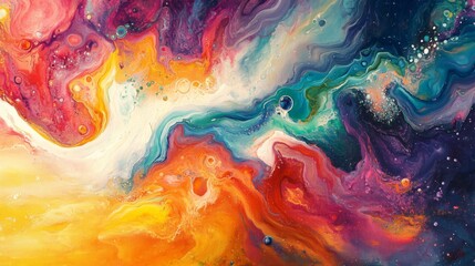 Fototapeta premium Vibrant Abstract Fluid Art