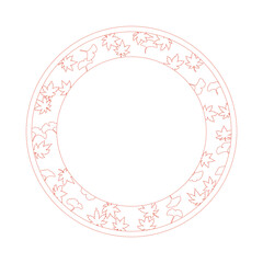 紅葉やイチョウ、木の実をモチーフにした秋の飾り枠。高級感のある囲みのデザイン