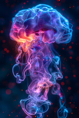 Obraz premium A colorful, glowing, and long, wavy