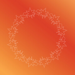 紅葉やイチョウ、木の実をモチーフにした秋の飾り枠。高級感のある囲みのデザイン