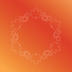 紅葉やイチョウ、木の実をモチーフにした秋の飾り枠。高級感のある囲みのデザイン