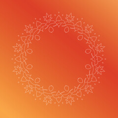 紅葉やイチョウ、木の実をモチーフにした秋の飾り枠。高級感のある囲みのデザイン