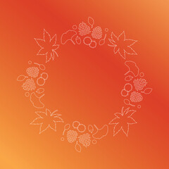 紅葉やイチョウ、木の実をモチーフにした秋の飾り枠。高級感のある囲みのデザイン