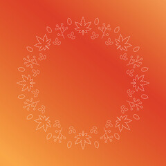 紅葉やイチョウ、木の実をモチーフにした秋の飾り枠。高級感のある囲みのデザイン