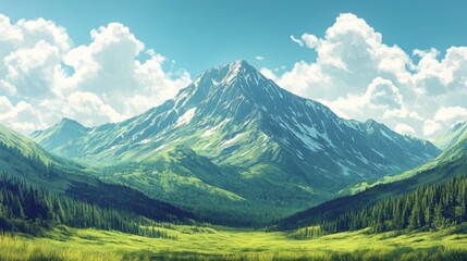 Naklejka premium Majestic Mountain Landscape