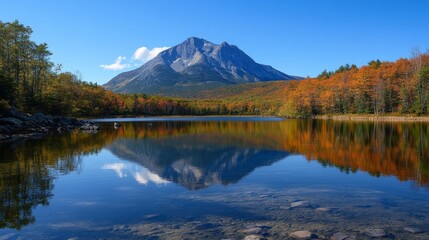 Mountain Reflection in Autumn Lake