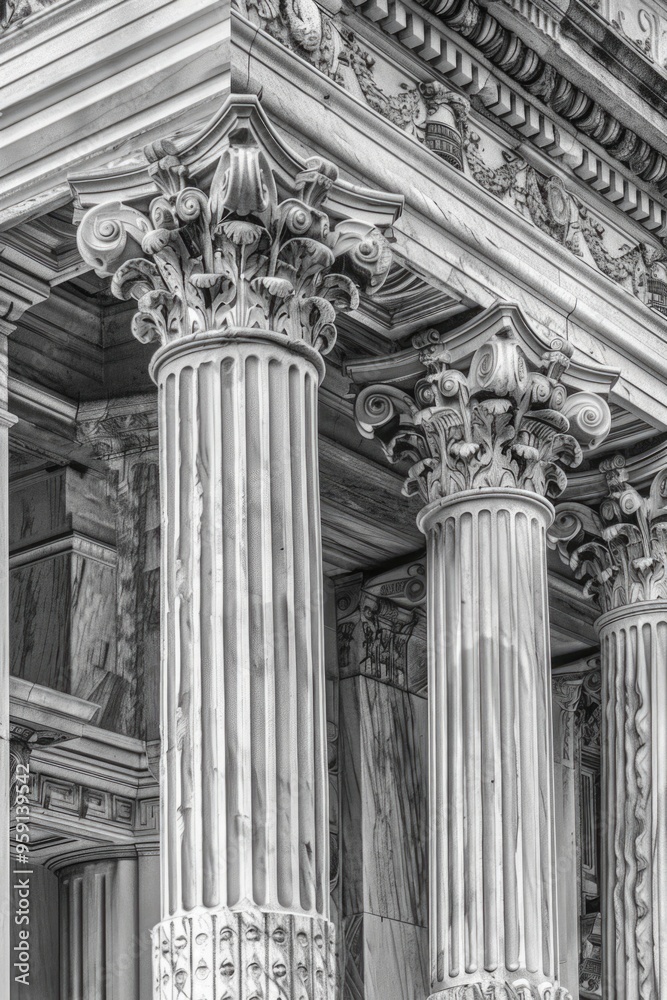 Poster a historic building with ornate columns