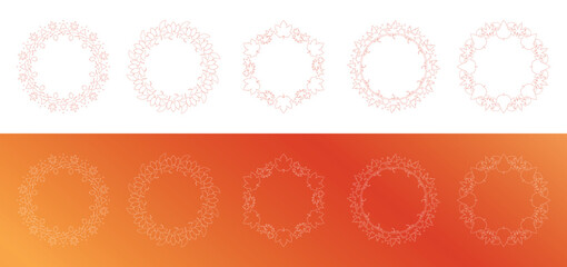 紅葉やイチョウ、木の実をモチーフにした秋の飾り枠。高級感のある囲みのデザイン