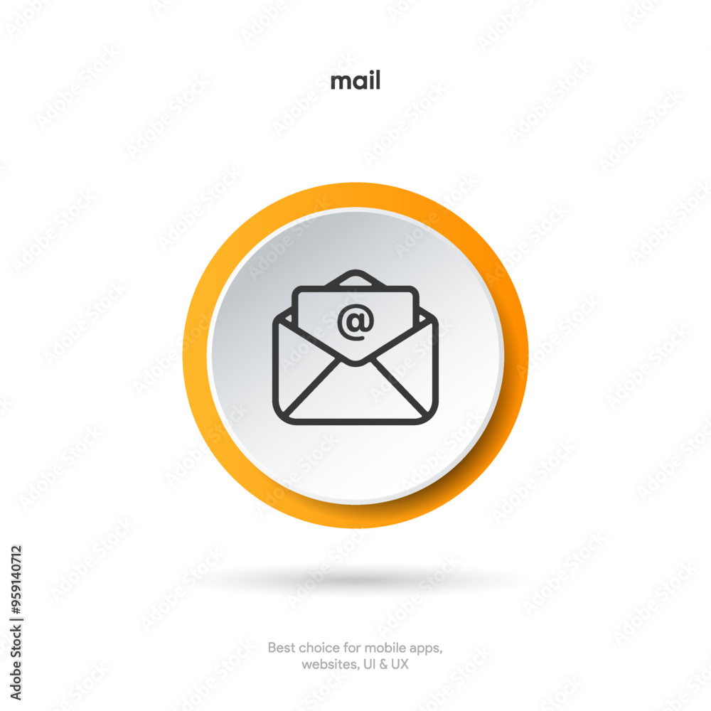 Aufkleber new message notification concept on realistic smartphone mockup. new email pop up. incoming, open me