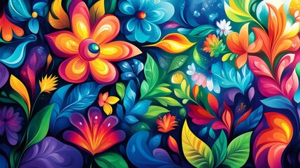 Vibrant Floral Abstract Art