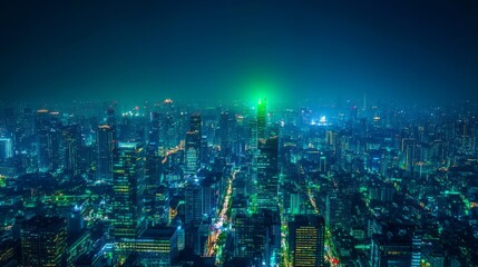 Obraz premium Neon Illuminated Cityscape at Night