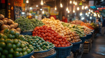 Local cuisine experiences a bustling market with fresh ingredients traditional dishes and vibrant cultural elements