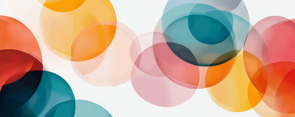 Modern web design backdrop featuring a smooth, white background with colorful, abstract patterns of overlapping circles. The design is playful yet professional, suitable for creative portfolios or