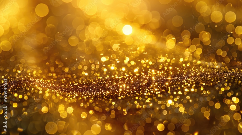 Aufkleber A golden surface covered in various light sources, ideal for uses such as highlighting a product or creating a sense of luxury