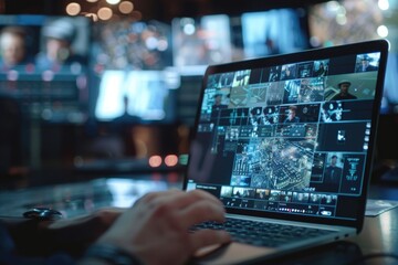 A person typing away on their laptop at a desk