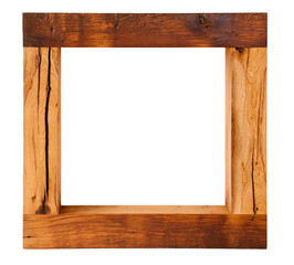 Handmade oak tree mirror frame isolated on white background