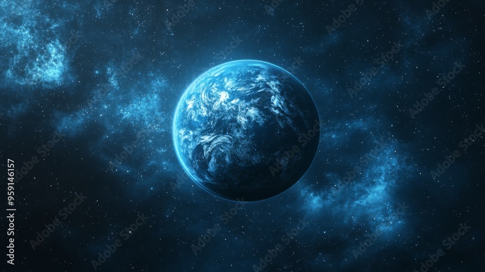 Wall mural Blue Earth in Deep Space