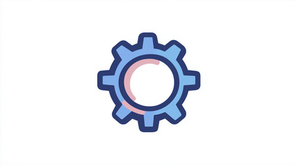 Fototapeta premium A line icon of a gear for settings or configuration, website, line icons, on white background