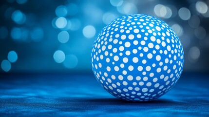 Polka Dot Egg in Blue Bokeh Background