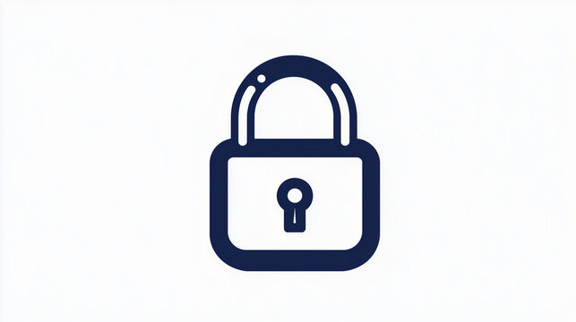 A line icon of a lock symbolizing security or login, website, line icons, on white background