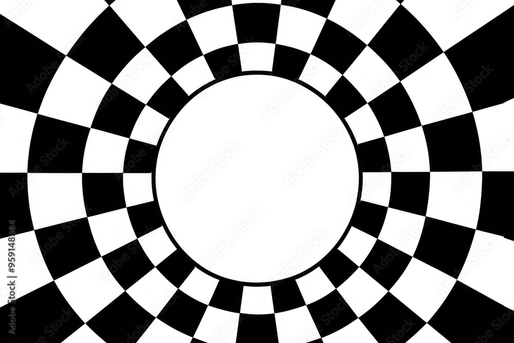 Aufkleber a simple geometric design featuring a black and white circular pattern with a white center