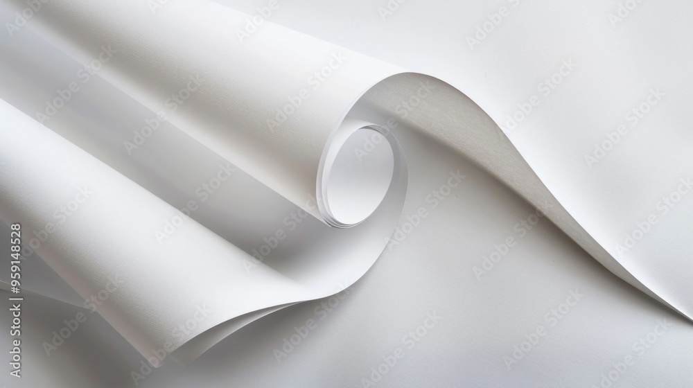 Aufkleber a close-up shot of a blank sheet of white paper, suitable for use in educational or office settings