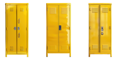 Yellow locker isolated on transparent background