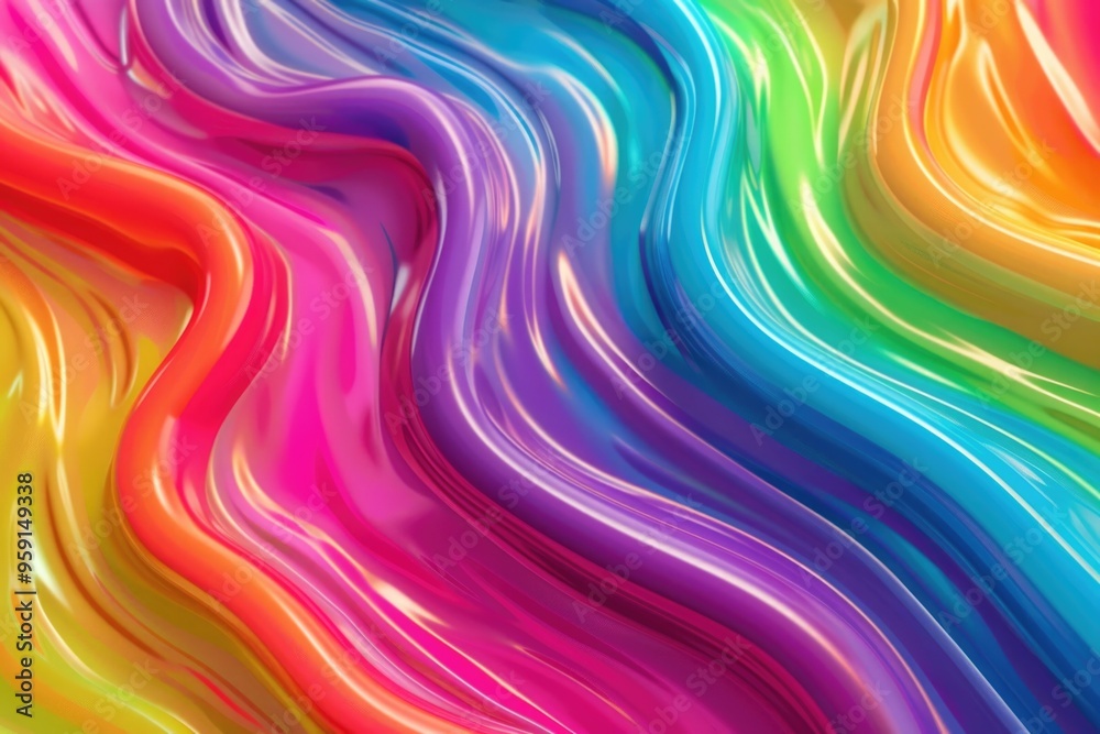Aufkleber A colorful image with wavy lines on a multicolored background, suitable for designs and projects that require a creative and playful atmosphere