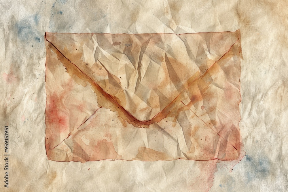 Poster a piece of paper with an envelope on it, suitable for use in office or home settings