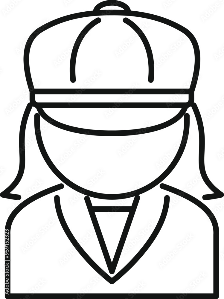 Canvas Prints Simple design of a female driver wearing a uniform, perfect for transportation related projects