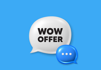 Wow offer tag. Text box speech bubble 3d icons. Special Sale price sign. Advertising Discounts symbol. Wow offer chat offer. Speech bubble banner. Text box balloon. Vector