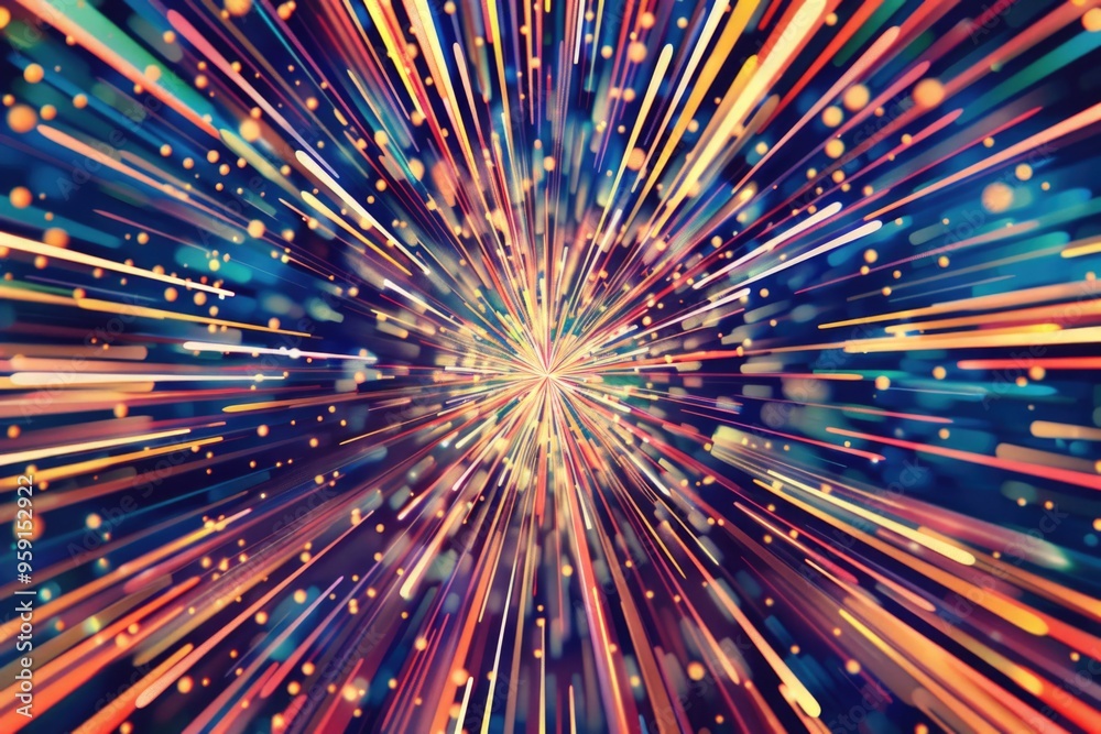 Poster a vibrant burst of light in the midst of darkness, perfect for use in scenes where contrast is key