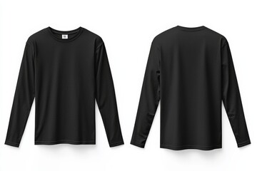 Black long sleeve tshirt mockup isolated created with Generative AI