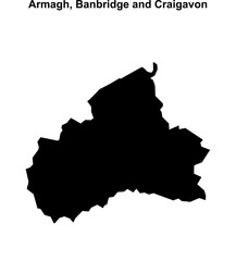 Armagh, Banbridge and Craigavon blank outline map