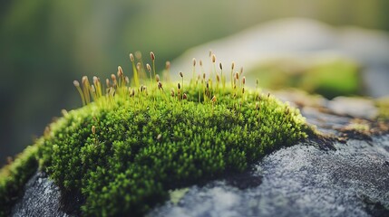 Fototapeta premium A shot of moss growing on a rock.