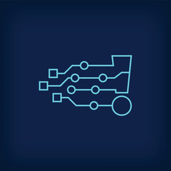 Digital exclamation mark sign logo. Creative corporate technical, digital and connection logo template. vector