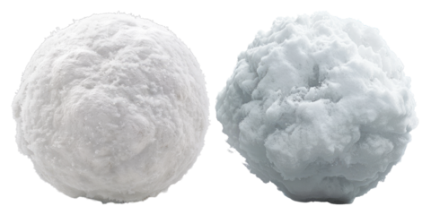 Snowball isolated on transparent background, set of