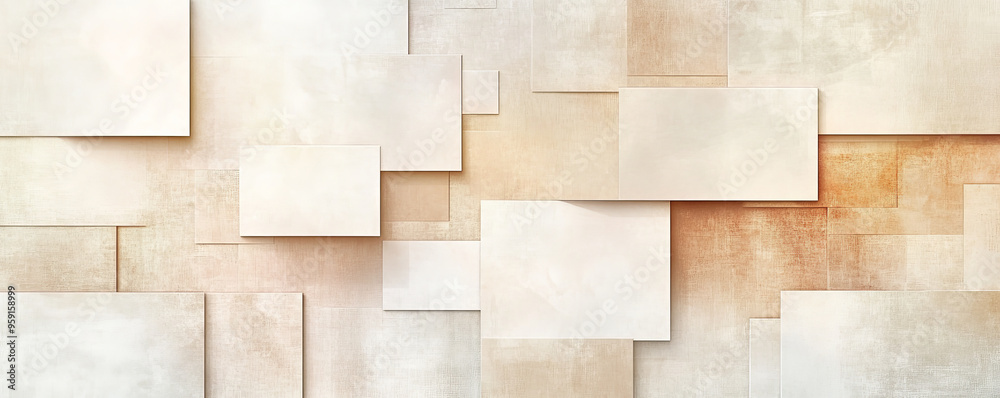 Canvas Prints a refined background with a wall of light color blocks in varying shades of beige and ivory. the des
