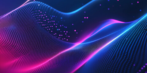 Modern web design backdrop with a dark, matte background and neon accents in shades of blue and purple. The design includes subtle, futuristic lines and shapes, creating a dynamic, tech-forward