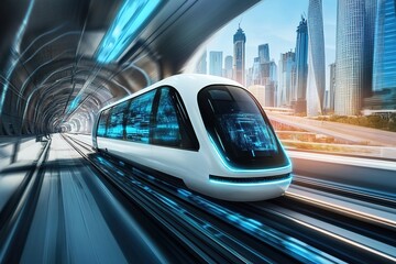 Obraz premium futuristic means of transportation powered by hydrogen