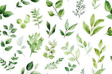 Explore and discover a stunningly beautiful pattern that features an array of vibrant green leaves, making it perfect for ecofriendly designs and enhancing naturethemed decor in your personal space