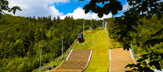 the muehlenkopfschanze ski jump in willingen germany in summer panorama