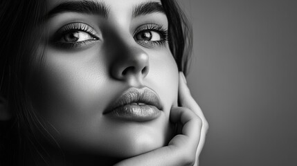 Fototapeta premium woman chin on hand