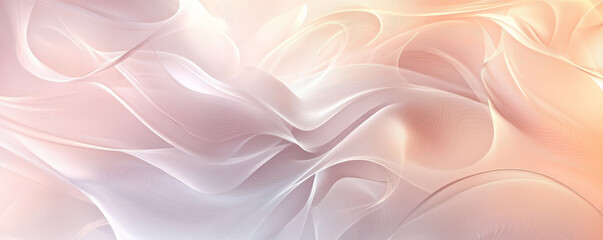 A graceful abstract background with elegant swirls and gradients in shades of platinum and blush. The design features a refined, modern aesthetic with a touch of luxury.